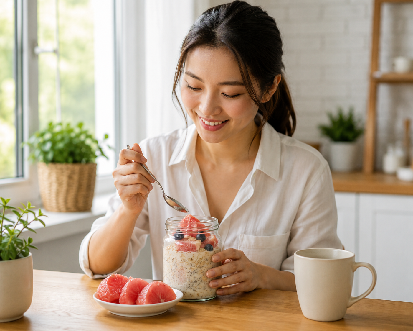 Ăn yến mạch với bưởi vào bữa sáng có giúp hỗ trợ giảm mỡ bụng? - Ảnh 1.