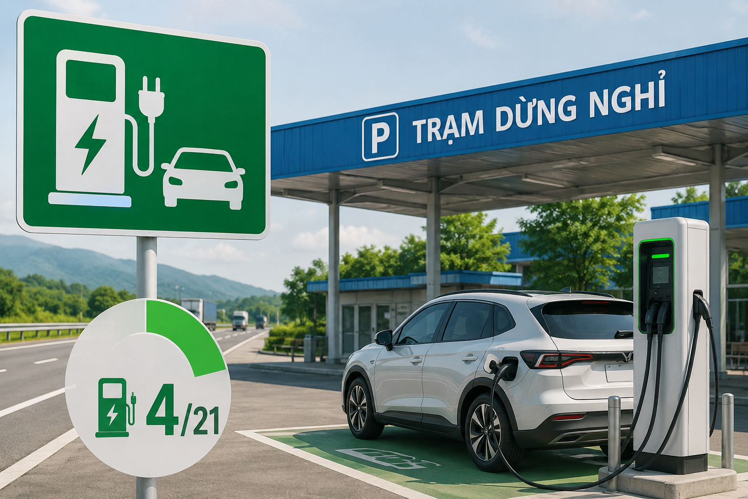 Tình Trạng Cơ Sở Hạ Tầng Sạc Xe Điện Tại Các Trạm Dừng Nghỉ Trên Cao Tốc