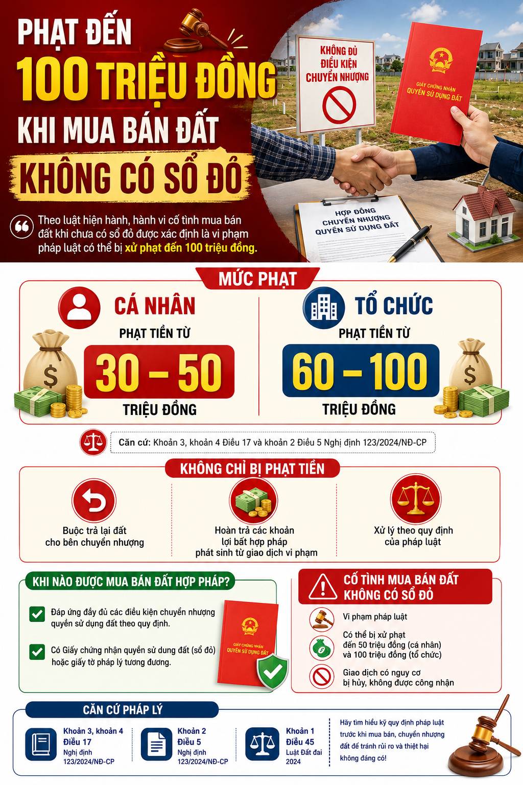 Khả Năng Bị Phạt Nặng Khi Mua Bán Đất Không Có Sổ Đỏ