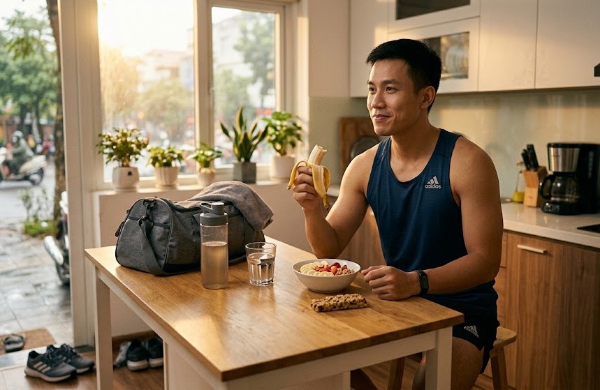 Uống nước chanh mật ong hay ăn nhẹ trước khi tập thể dục buổi sáng? - Ảnh 1.