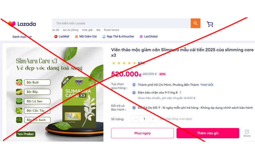 Cục An toàn thực phẩm yêu cầu điều tra hoạt động quảng cáo Slimaura Care x3 tại Hà Nội