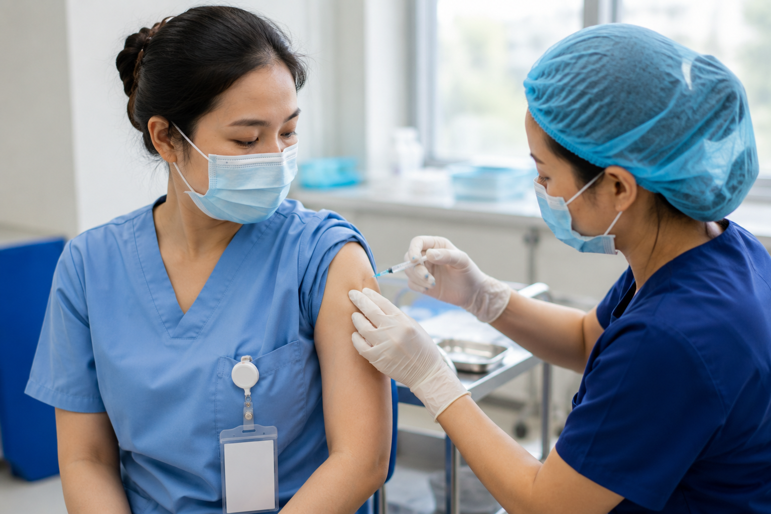 tiem-chung-cho-nhan-vien-y-te-1786764761166101368405 Những nhóm nguy cơ cao nào cần được ưu tiên tiêm vaccine? - Ảnh 2.