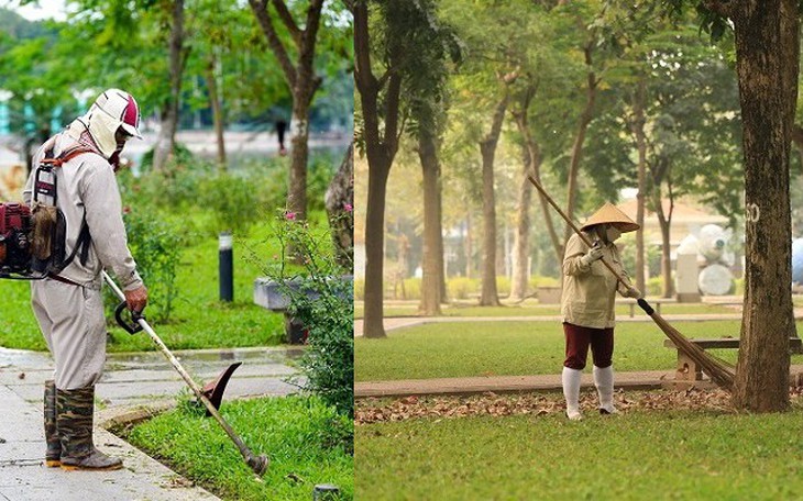 Công Nhân Vệ Sinh Nỗ Lực Sau Lễ Hội Pháo Hoa Tại Công Viên Thống Nhất