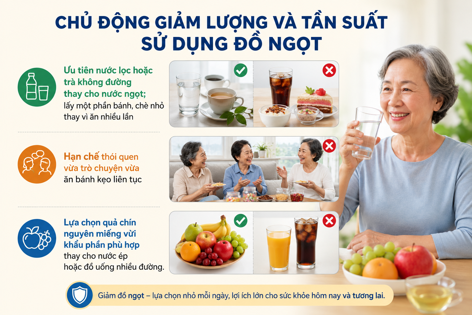 Giảm đường thông minh để bảo vệ sức khỏe tuổi già - Ảnh 2.