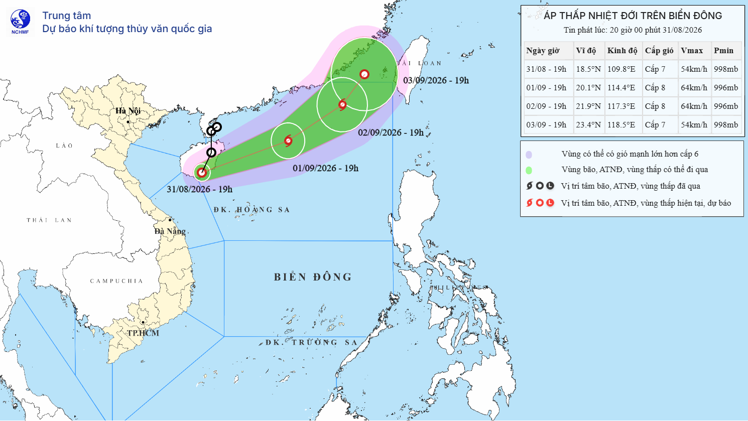 dbqgxtnd202608312000-17881822882651624914371 Áp thấp nhiệt đới mạnh lên thành bão có đổ bộ đất liền nước ta? - Ảnh 1.