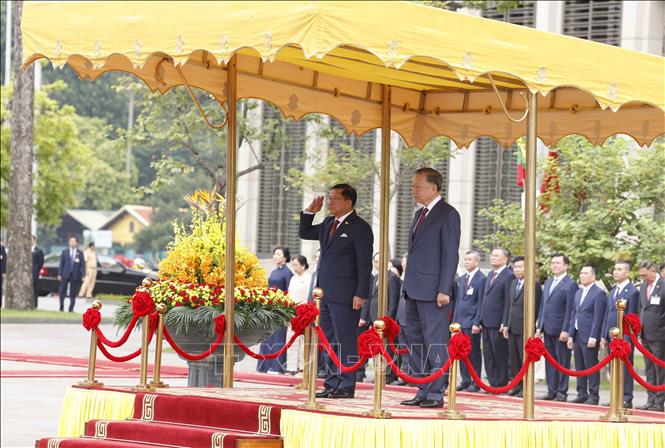 Tổng Bí thư, Chủ tịch nước Tô Lâm chủ trì Lễ đón Tổng thống Myanmar- Ảnh 5.
