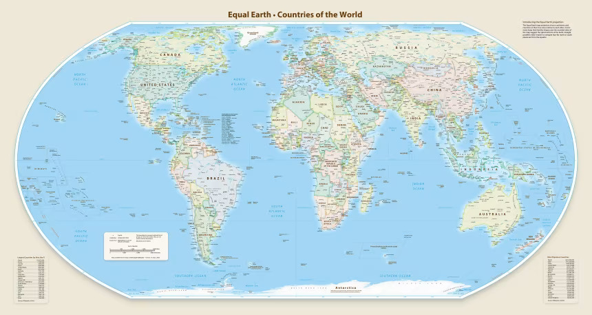 Phép chiếu Equal Earth và quyết định sửa lại bản đồ thế giới