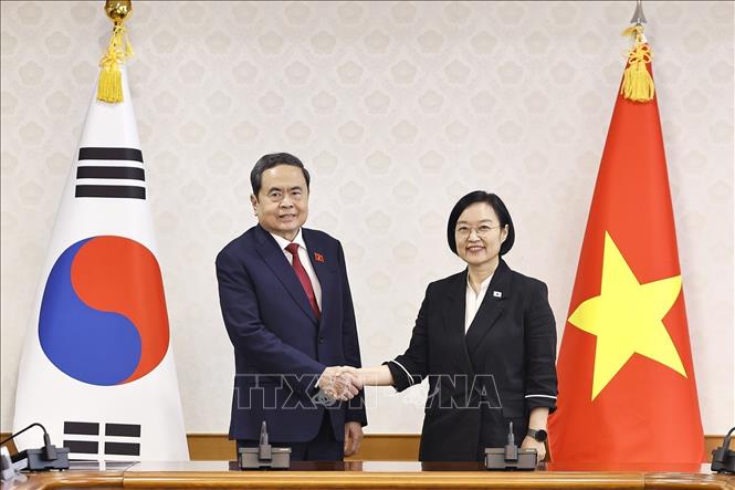 Chủ tịch Quốc hội Trần Thanh Mẫn hội kiến Thủ tướng Hàn Quốc Han Seong-sook- Ảnh 1.