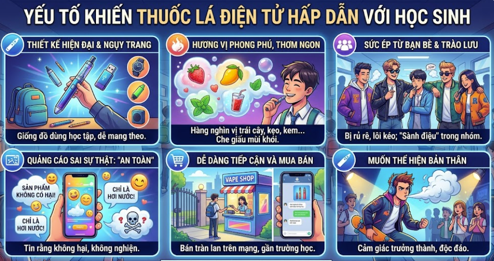 Thuốc lá điện tử và học sinh: vì sao bị hấp dẫn, hậu quả và cách nhìn của chính sách